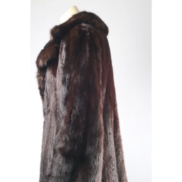 Vintage Hollywood Furs Dark Brown Long Mink Fur Winter Coat Women’s Size S Warm - Picture 11 of 16